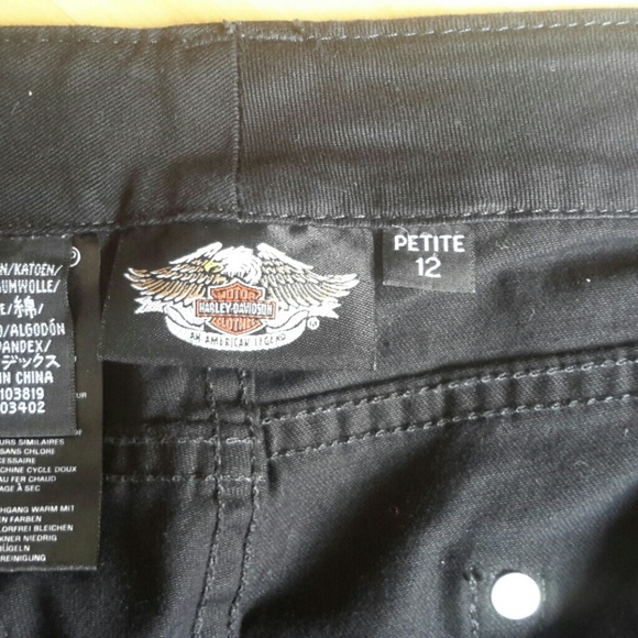NWOT HARLEY-DAVIDSON LADIES TWILL JEANS 12 Petite - Picture 3 of 4